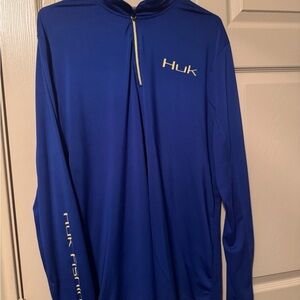 Huk‎ Fishing Performance 1/4 Zip Dri-Fit Pullover Blue Men's Large